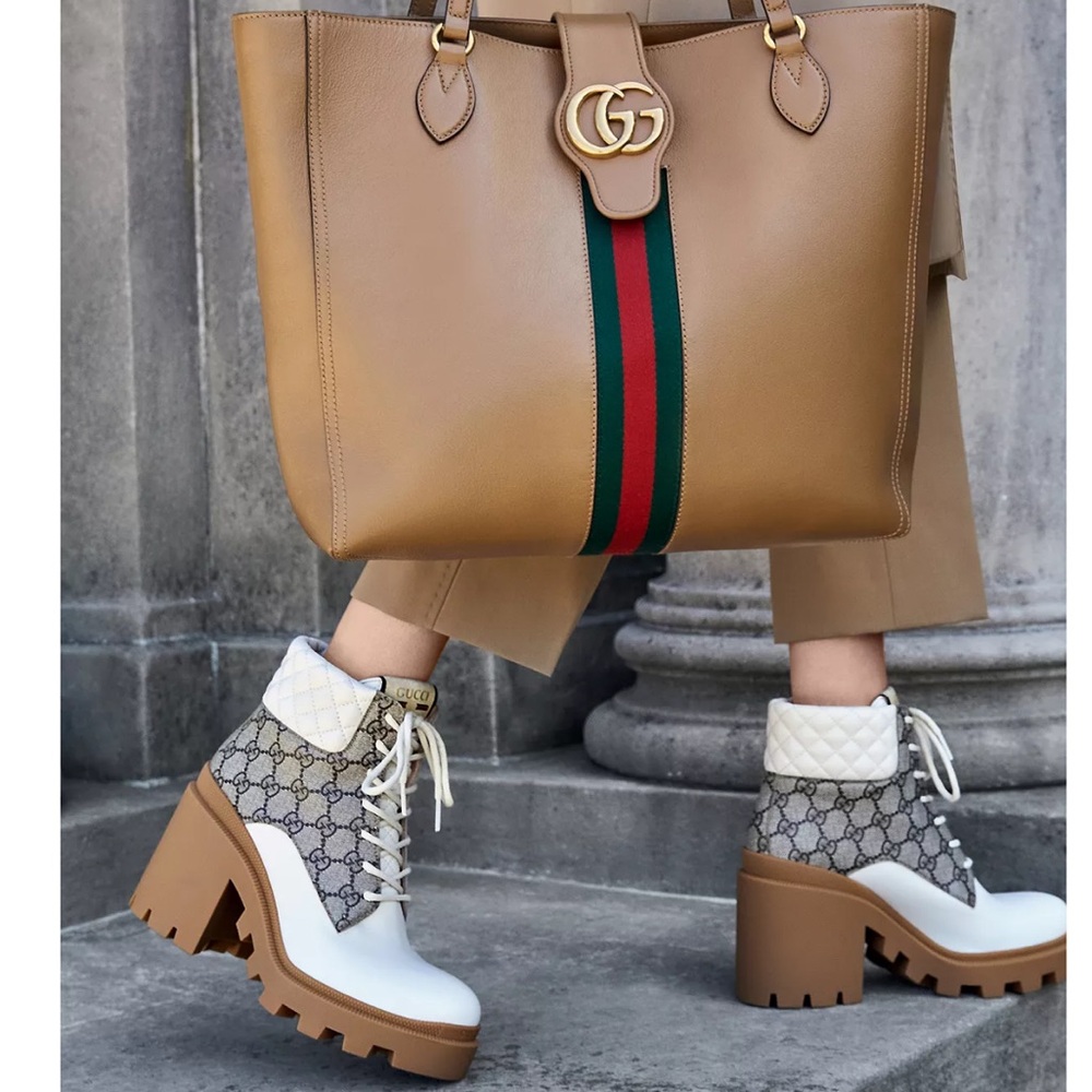 Gucci - Women's GG Platform High Block Heel Ankle Boots